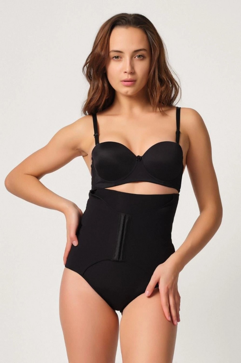 Hace Bazaar Marsilyan™ Siyah Mı 2932 Double Karın Agraf Destekli Slip Lazer Korse