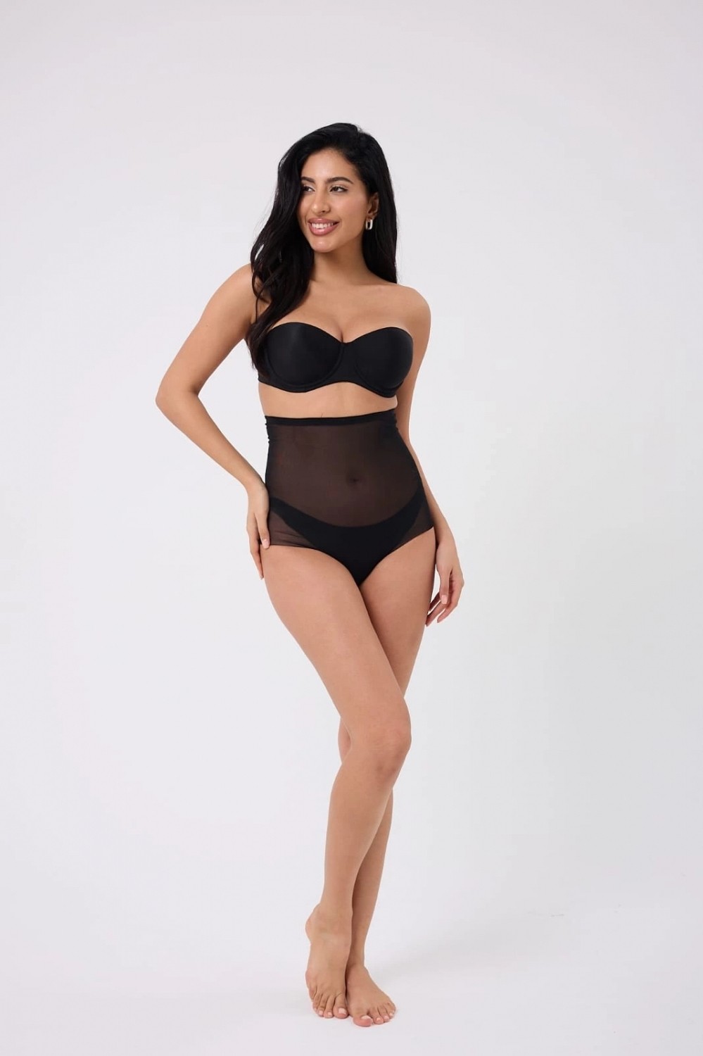 Hace Bazaar Freshness 0006 Lazer Kesim Tül Yüksek Bel Slip Korse