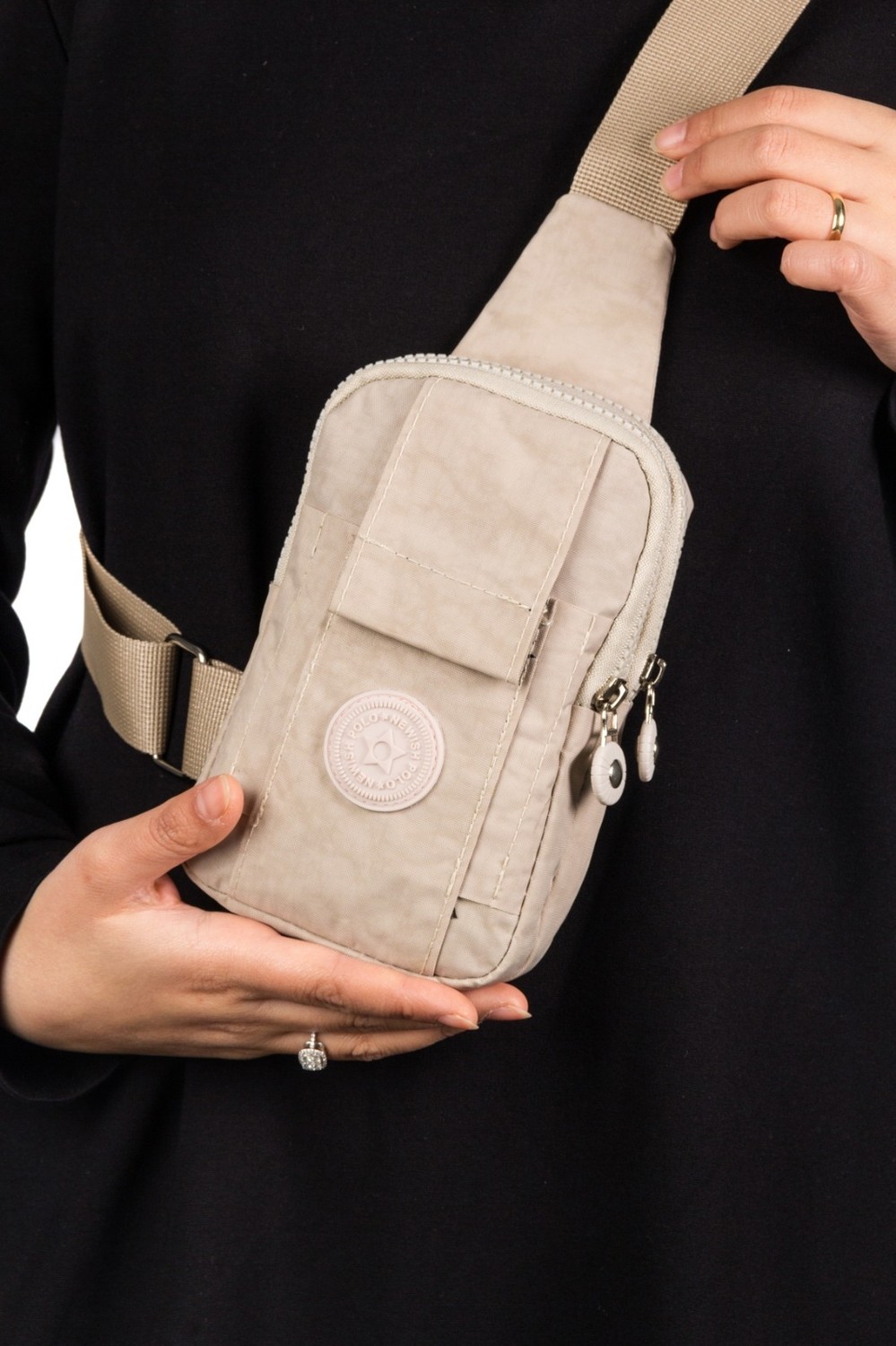 Sannora Bags Keten Telefon Bölmeli Bel ve Çapraz Omuz Çanta Göğüs Seyahet Günlük Bodybag