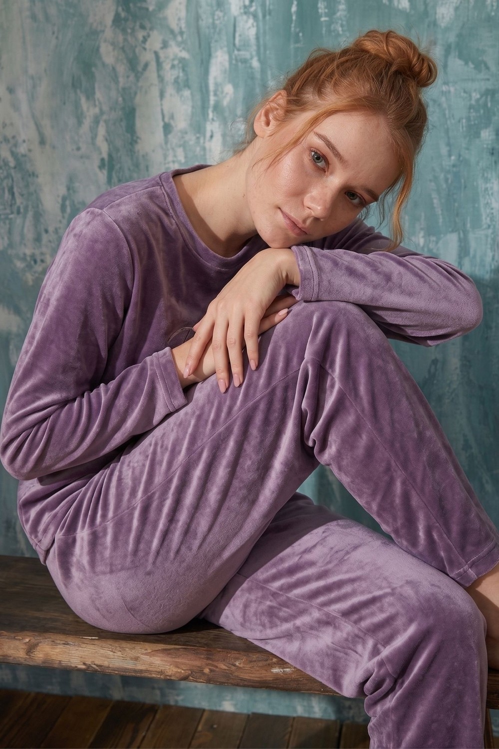 Farya Home Luxury Velvet Fransız Kadife Ekstra Yumuşak Kışlık Pijama Takımı