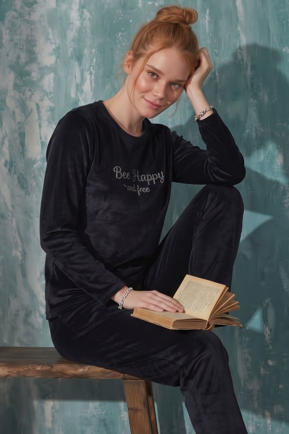 Farya Home Luxury Velvet Fransız Kadife Ekstra Yumuşak Kışlık Pijama Takımı