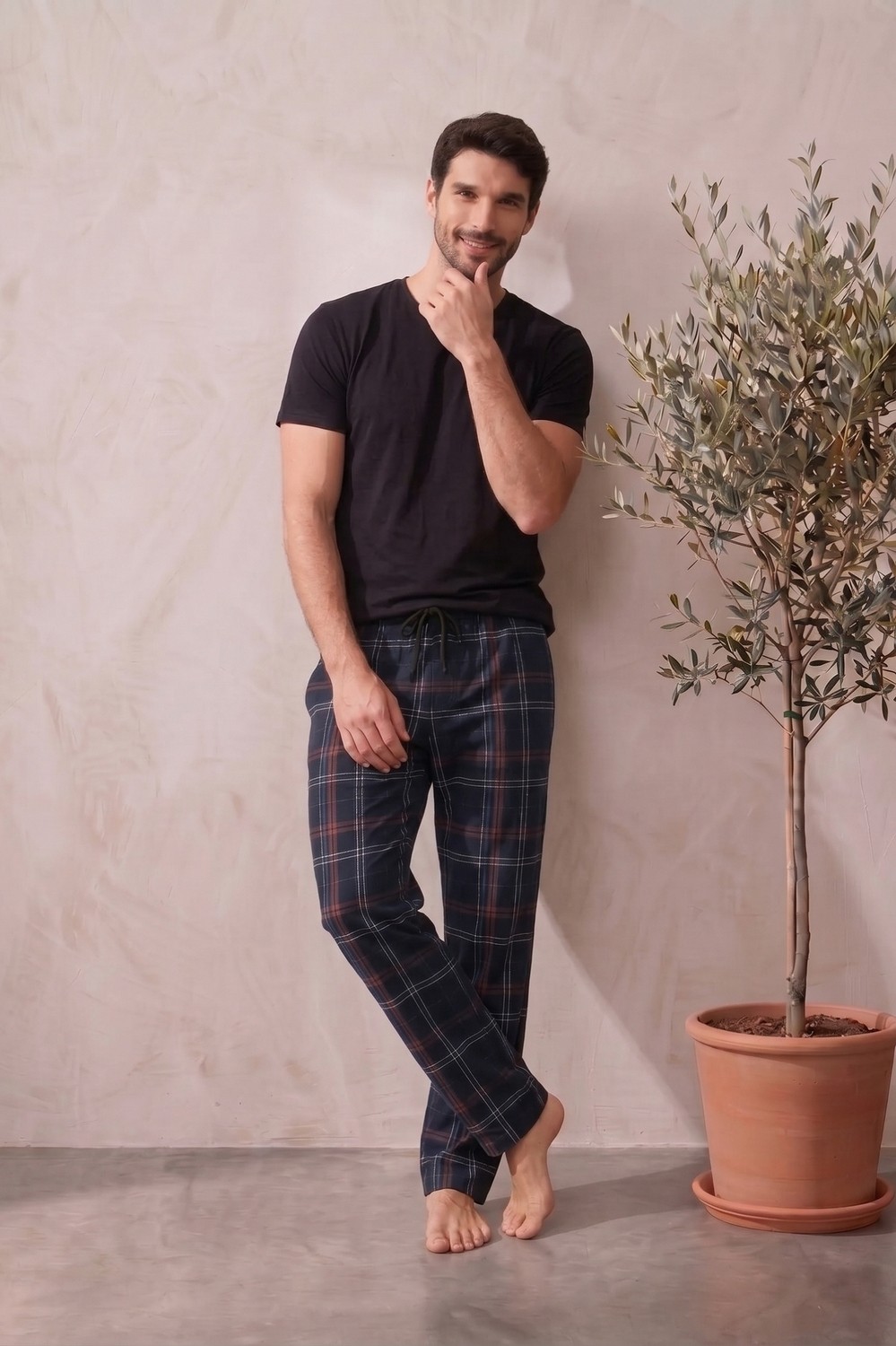 Farya Home Pamuklu Ekose Kareli Yazlık Erkek Pijama Altı Pantolon görsel 3