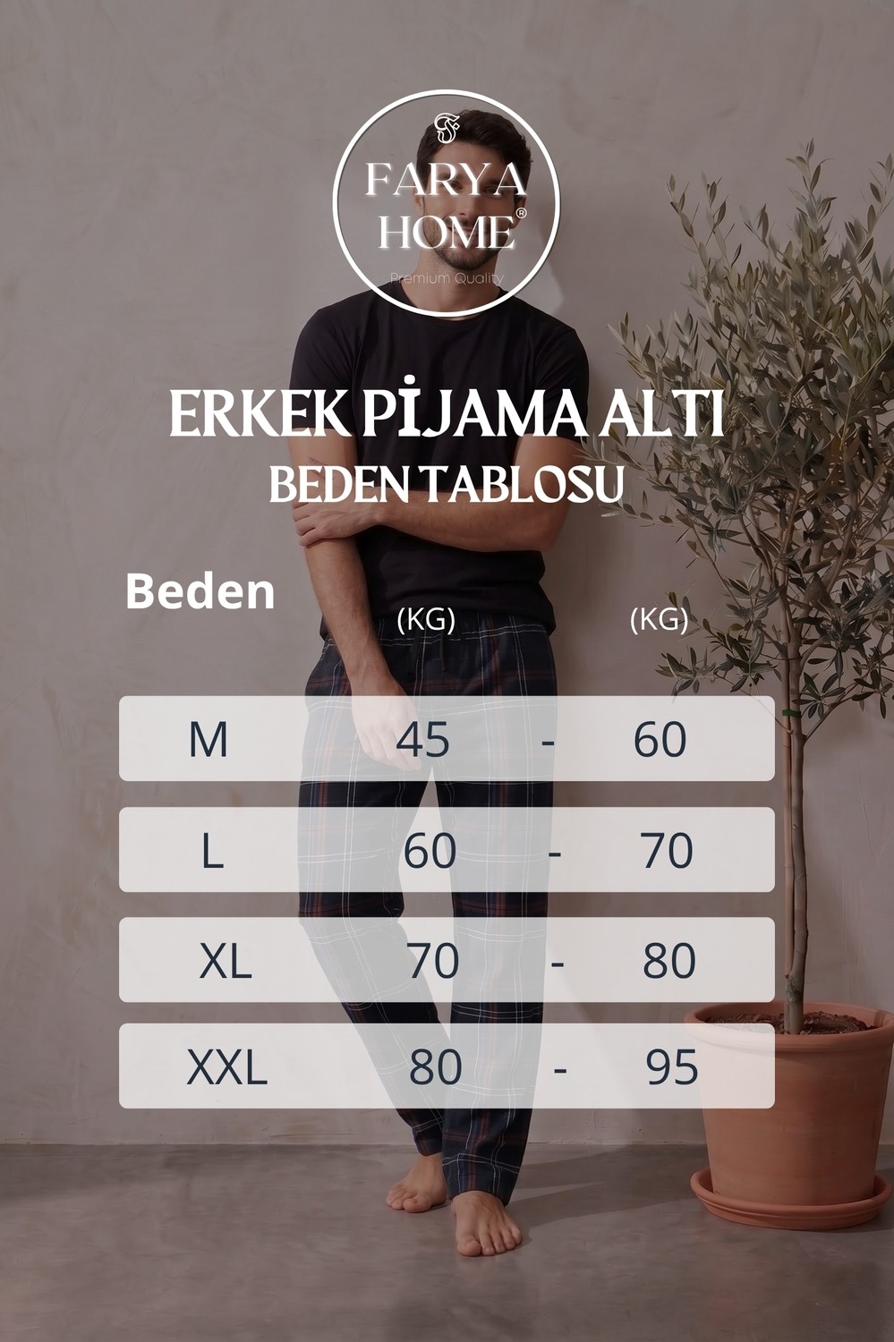 Farya Home Pamuklu Ekose Kareli Yazlık Erkek Pijama Altı Pantolon görsel 6
