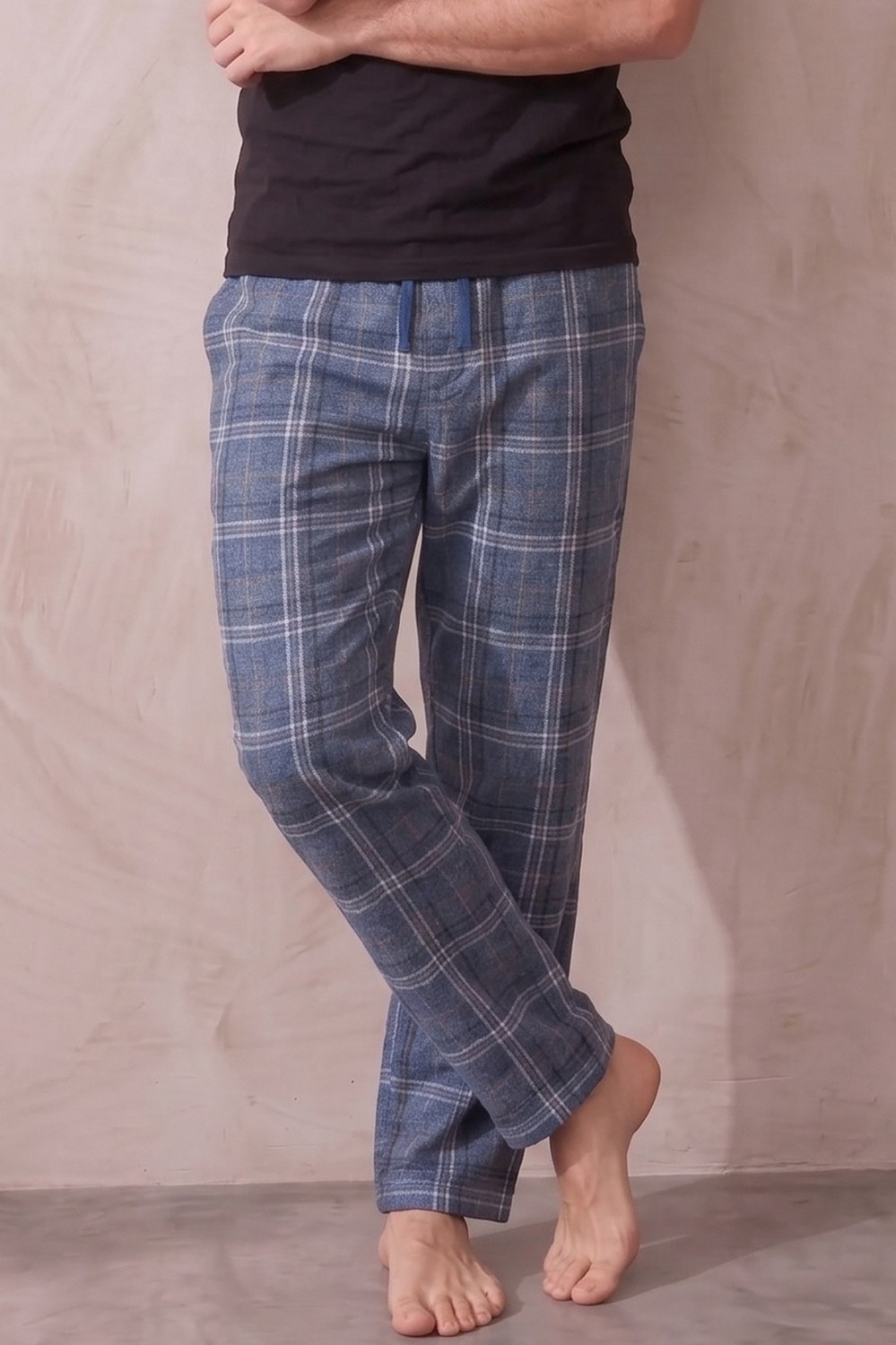 Farya Home Pamuklu Ekose Kareli Yazlık Erkek Pijama Altı Pantolon