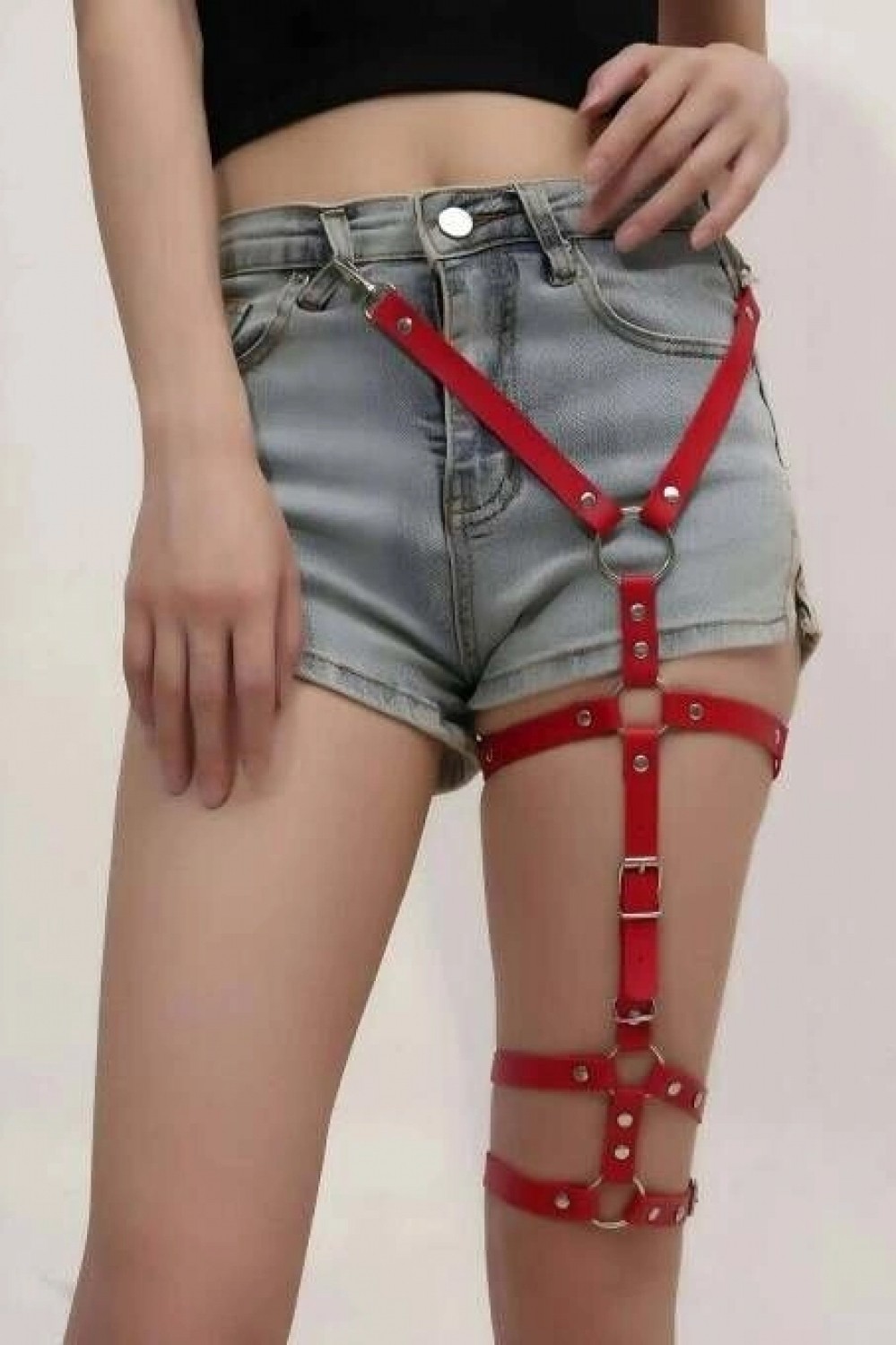 Pileli Store Şık Deri Tek Bacaklı Jartiyer Harness - 942 görsel 5