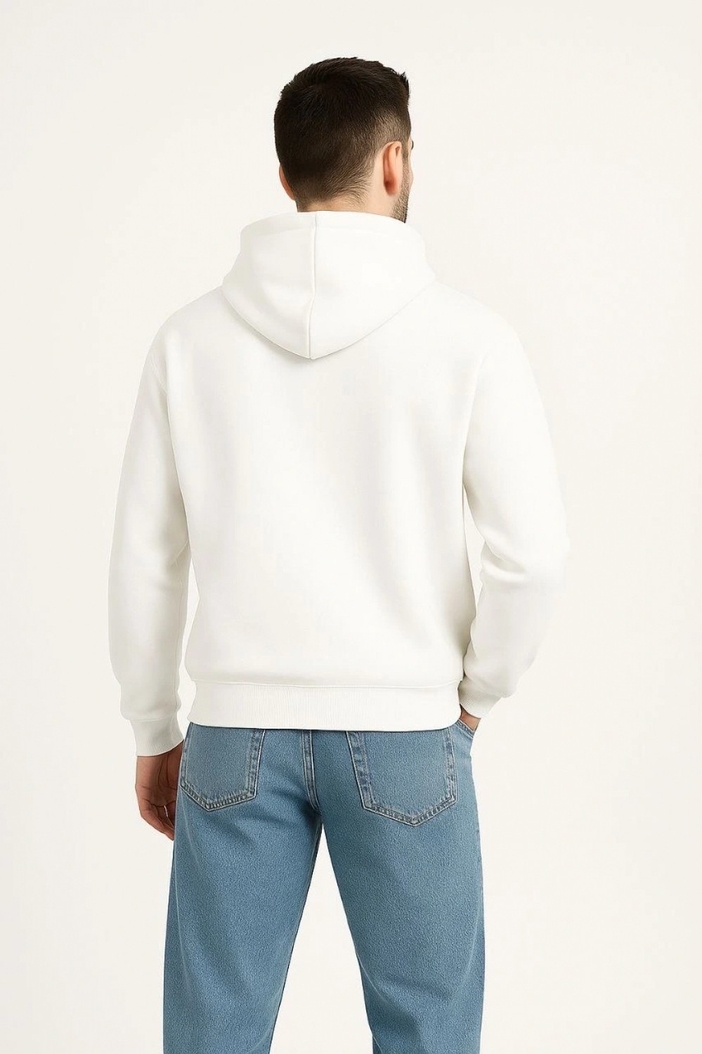 Pileli Store Kapüşonlu Sweatshirt Hoodie - Beyaz görsel 2
