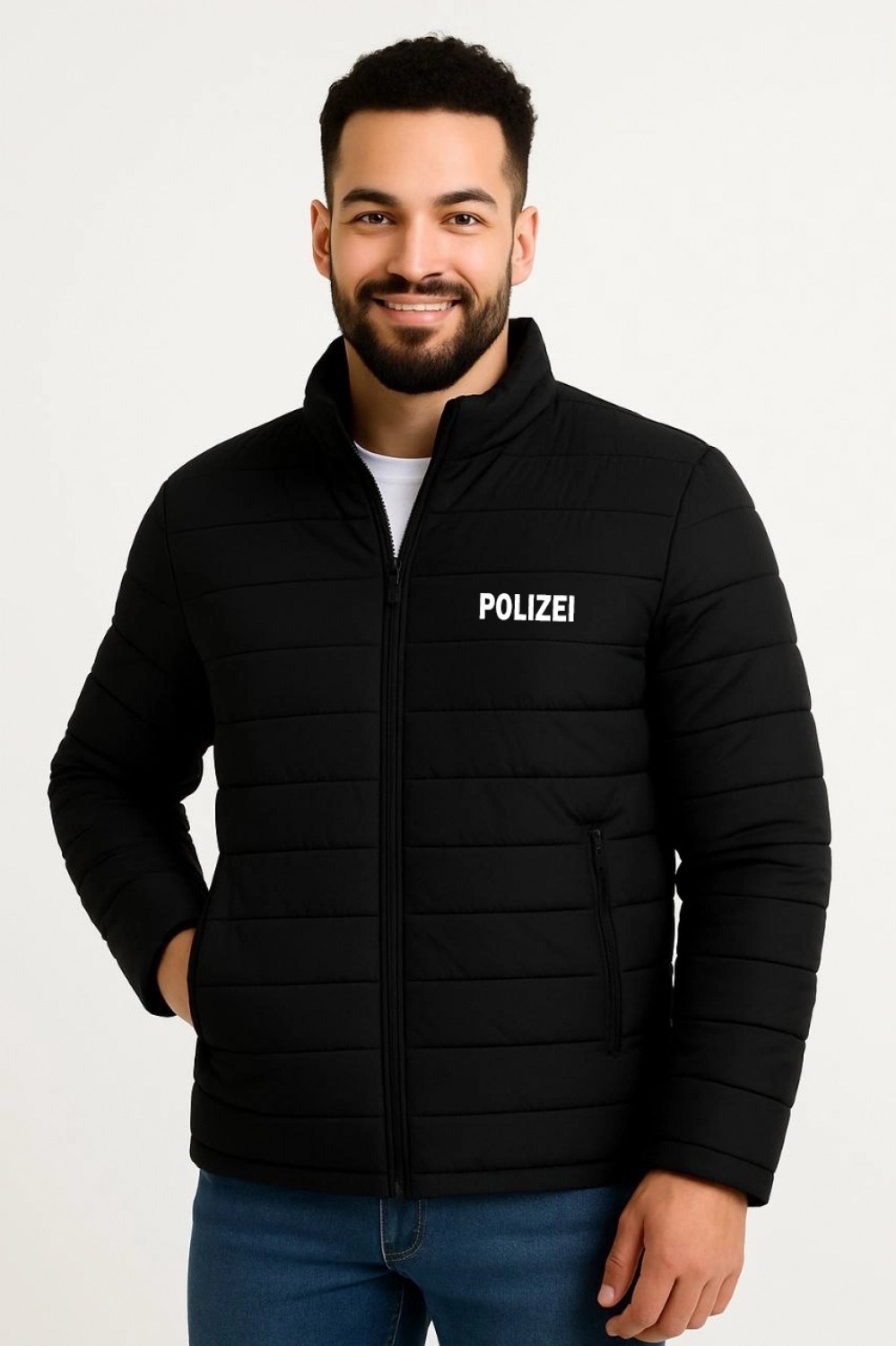 Pileli Store Erkek Mikro Su Itici Kapitone Baskılı Astarlı Fermuarlı Bomber Mont - Siyah görsel 4