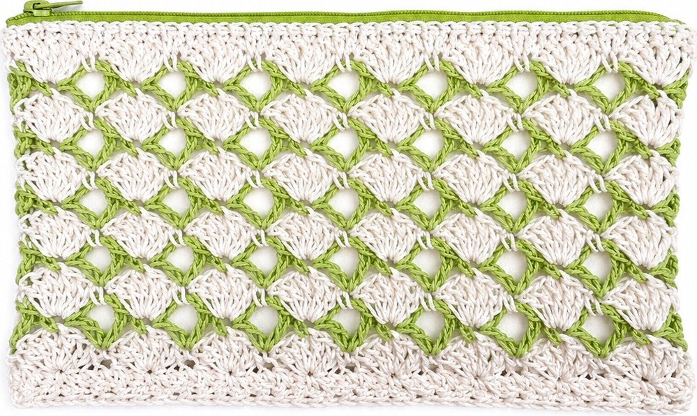 Enie Kadın Yeşil-Beyaz Astarlı Clutch Çanta görsel 6