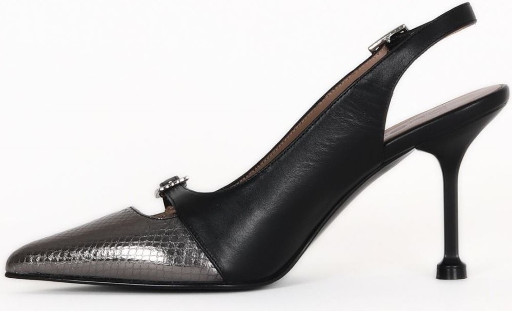 Bueno Shoes Siyah Deri-Çelik Yılan Kadın Topuklu Ayakkabı 33WG7588 33WG7588 görsel 3