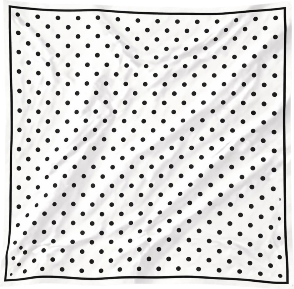 Tarzını Seç Beyaz Puantiyeli Fular Bandana Estascarf 48X48 cm görsel 3