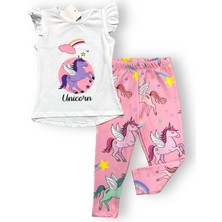 Mnk Baby & Kids Kız Çocuk Fırfır Kollu Taytlı Takım MNK0528