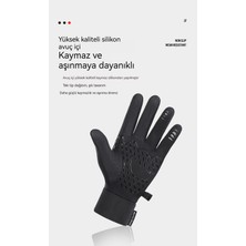 Oloey Açık Hava Sporları Sonbahar ve Kış Erkek ve Kadın Kaymaz Sıcak Dokunmatik Ekran Rüzgar Geçirmez ve Su Geçirmez Bisiklet Sürme Eldivenleri (Yurt Dışından)