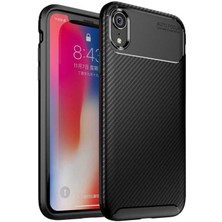 Coolacs Apple iPhone Xr 6.1 ile Uyumlu Kılıf Focus Karbon Tasarım Telefon Kılıfı Kapak