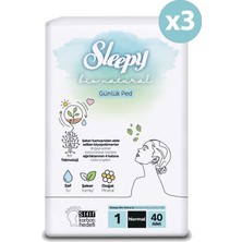 Sleepy Bio Natural Premium Plus Günlük Ped Normal 120 Adet Ped