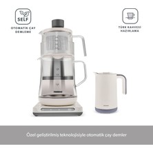 Homend Smart Royaltea Plus 2 In 1 Konuşan, Otomatik Çay ve Türk Kahve Makinesi Krem