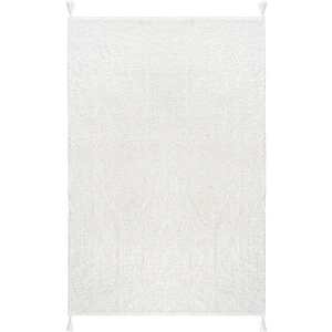 Cool Cotton Ccn Plain White Makinede Yıkanabilir Kaymaz Tabanlı Naturel Pamuk Dokuma Bebek Halısı