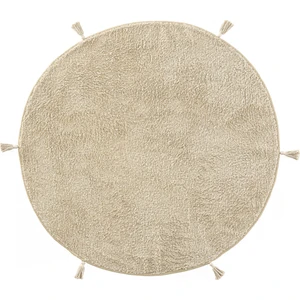 Cool Halı Cool Cotton Ccn Plain Beige Yıkanabilir Kaymaz Tabanlı Naturel Pamuk Dokuma Yuvarlak Bebek Halısı