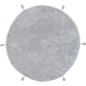 Cool Halı Cool Cotton Ccn Plain Grey Yıkanabilir Kaymaz Tabanlı Naturel Pamuk Dokuma Yuvarlak Bebek Halısı