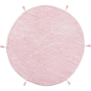 Cool Halı Cool Cotton Ccn Plain Powder Yıkanabilir Kaymaz Tabanlı Naturel Pamuk Dokuma Yuvarlak Bebek Halısı