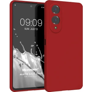 Matte Silicone Vivo Y17S Kılıf Kırmızı