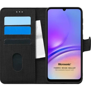 Samsung Galaxy A05 Kılıf Fabric Book Wallet Siyah