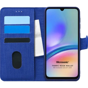 Samsung Galaxy A05S Kılıf Fabric Book Wallet Lacivert