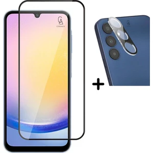 Samsung Galaxy A25 5d Ekranı Tam Kaplayan Cam Ekran Koruyucu +3d Cam Kamera Lens Koruyucu