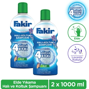 Nano Teknoloji ile Lavantalı Elde Yıkama Halı ve Koltuk Şampuanı 1000ml x 2 Adet