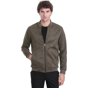 Haki Regular Fit Düz Bomber Yaka Mevsimlik Mont