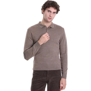 Vizon Regular Fit Düz Polo Yaka Triko Kazak