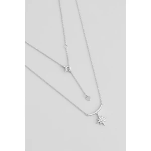 So CHIC Uğurlu Yıldız 18 Ayar Beyaz Altın Kaplama 45 cm Gümüş Minimal Kolye