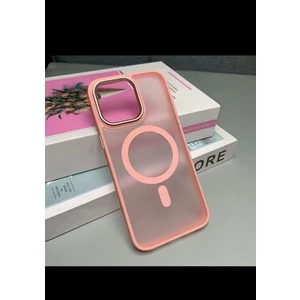 Iphone 15 Pro Kılıf Kamerası Açık Mat Buzlu Magsafe Silikon Kapak Kılıf - Pembe