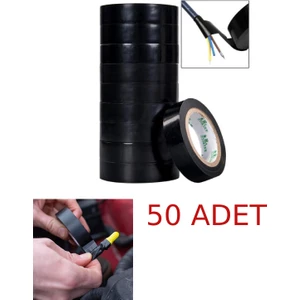 50 Adet Siyah Elektrik Bandı Kablo Bandı Pvc Izole Bant