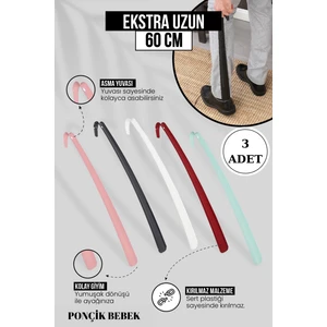 Ponçik Store 3 Adet 60 cm Ayakkabı Çekeceği | Sert Plastik Asılabilir Çekecek Yumuşak