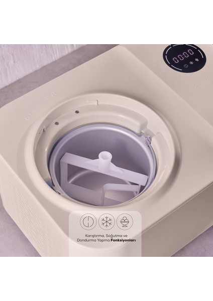 2 In 1 Karıştırıcılı, Donduruculu Dondurma Yapma Makinesi 1,2 Lt Vanilla fiyatları