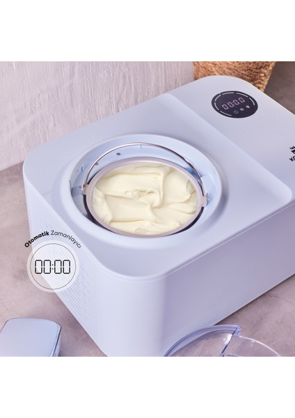 2 In 1 Karıştırıcılı, Donduruculu Dondurma Yapma Makinesi 1,2 Lt Ice Blue indirimleri