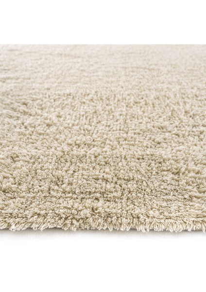 Cool Cotton Ccn Plain Beige Makinede Yıkanabilir Kaymaz Tabanlı Naturel Pamuk Dokuma Bebek Halısı