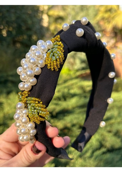 Tasarım El Yapımı El Işlemeli Incili Üzüm Saç Aksesuarı Taç fırsatları