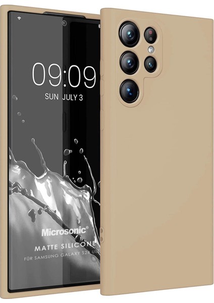 Matte Silicone Samsung Galaxy S24 Ultra Kılıf Gold