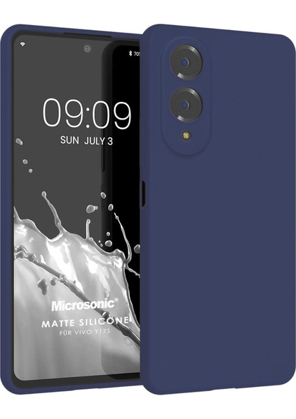 Matte Silicone Vivo Y17S Kılıf Lacivert