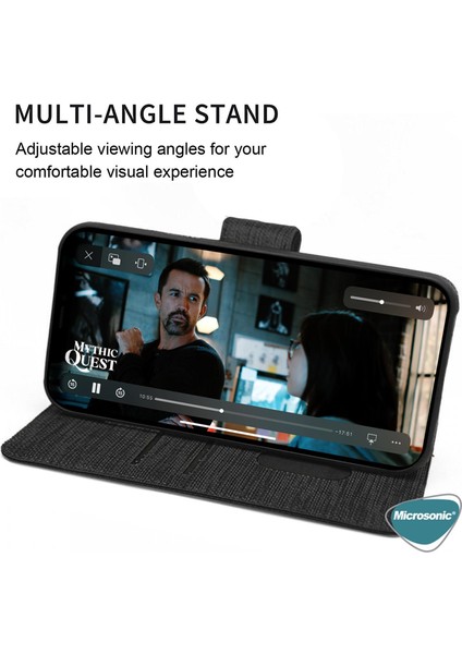 Samsung Galaxy A05 Kılıf Fabric Book Wallet Siyah