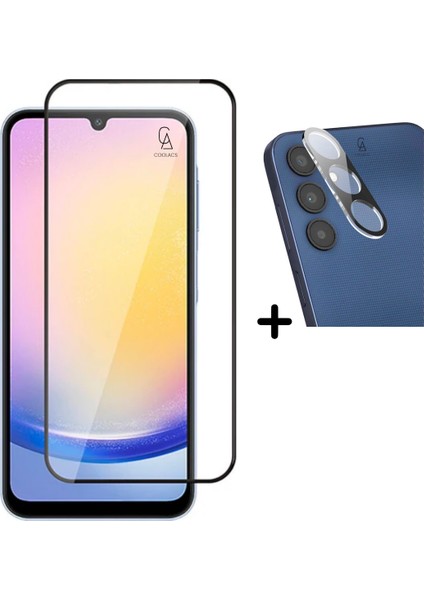 Samsung Galaxy A25 5d Ekranı Tam Kaplayan Cam Ekran Koruyucu +3d Cam Kamera Lens Koruyucu