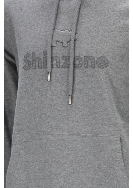 Erkek Standart Fit Kapüşonlu Baskılı Cepli Koyu Gri Sweatshirt modelleri