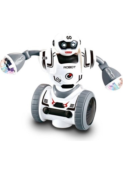 Can Ali Toys Pilli Işıklı Sesli Robot 6678-3, Çocuklar Için Sesli Işıklı Hareketli Robot