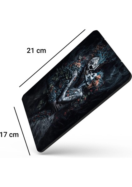 Karanlık Kuru Kafa Çift Kaydırmaz Gaming Oyuncu Dikişsiz Siyah Mouse Pad/ped 17X21CM