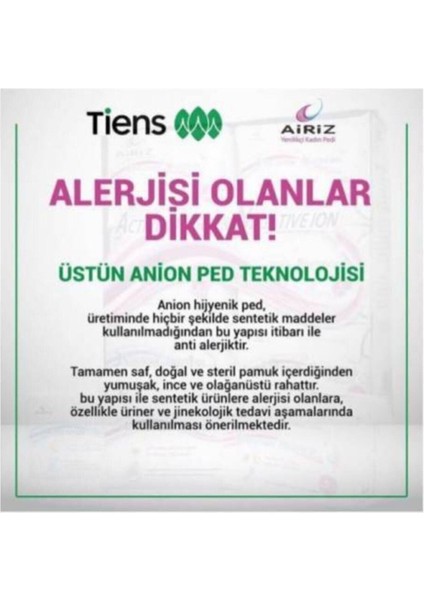 Tiens Hijyenik Normal Kadın Pedi Seti 10 'lu 4 Paket