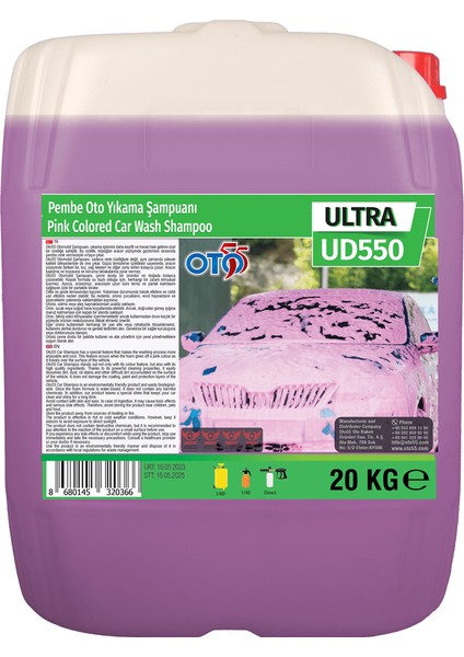 Pembe (Pro) Köpük Fırçasız Oto Yıkama Şampuanı 20 kg (1/60 Konsantre)