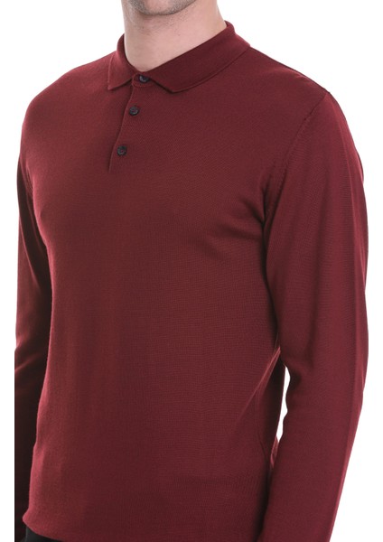 Kiremit Regular Fit Düz Polo Yaka Triko Kazak indirimleri