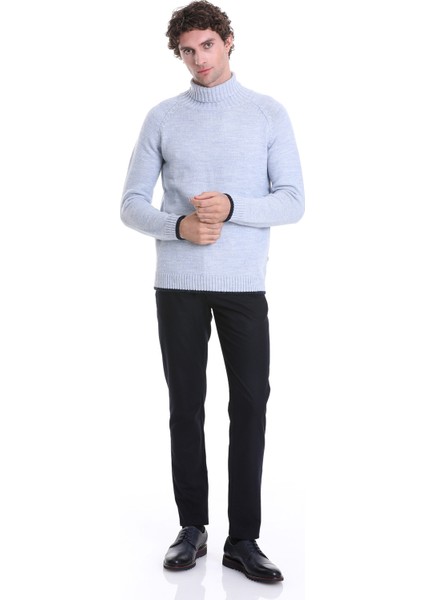 Mavi Regular Fit Düz Balıkçı Yaka Triko Kazak