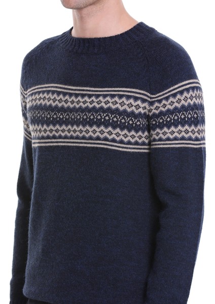 Lacivert Regular Fit Jakarlı Yarım Balıkçı Yaka Triko Kazak indirimleri